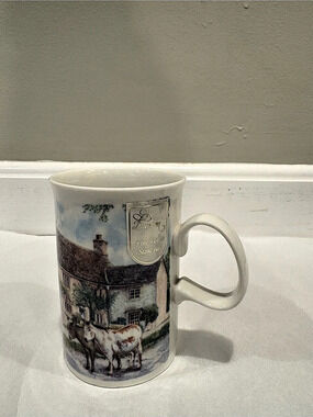 Dunoon Burford Richard Partis Village / Cottage Mug White & Blue